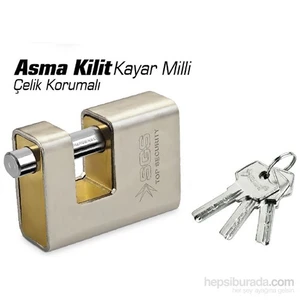 SGS Security 9 cm Çelik Korumalı Kayar Milli Asma Kilit