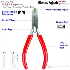 Weber 2130 Elmas Ağızlı Elektronikçi Yan Keski-Yaylı 130 Mm