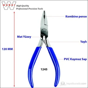 1245 Elektronikçi Kombine Pense Yaylı-120 Mm