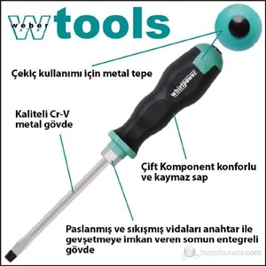 Weber Tools Düz Uçlu Tornavida 5.5 X 100 Mm Somunlu Gövde Ve Metal Tepeli