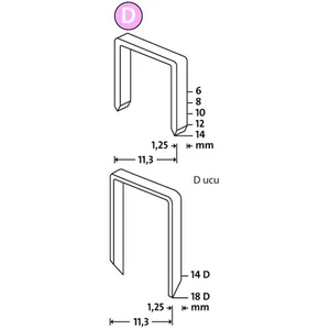 D Tip 53 F/6Mm Yassı Zımba Teli 1200 Lü Paket