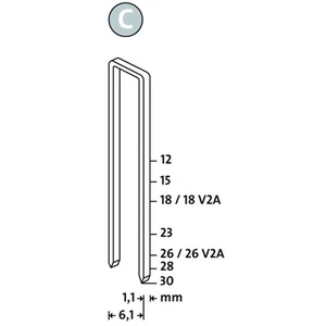 C Tip 4/18Mm Dar-Uzun Zımba Teli 2000 Li Paket