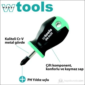 Weber Tools Yıldız Uçlu Topaç Tornavida Ph1 X 25 Mm