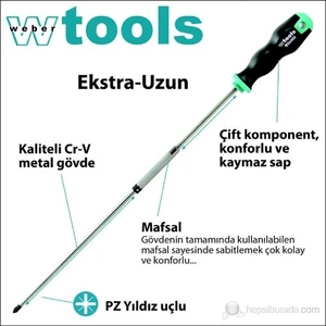 Weber Tools Extra Uzun Yıldız Uçlu Tutamaklı Tornavida Pz2 X 400 Mm