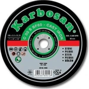 Döküm Kesme Taşı C 30 S Bf80 - Cast Iron 180X3.0X22.23 Mm Karbosan