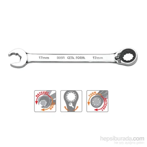 Ceta Form B05r-19 19 Mm C-Gear Cırcırlı Kombine Anahtar Özel Ağız