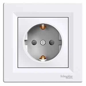 Schneider Electric Asfora Çocuk Korumalı Topraklı . Priz Beyaz Çerçeveli