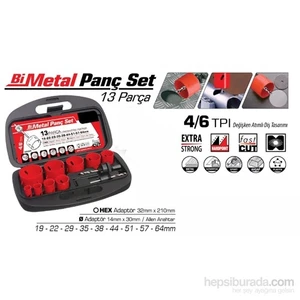 13 Parça HSS Metal YÜZEY Panç Seti 010165