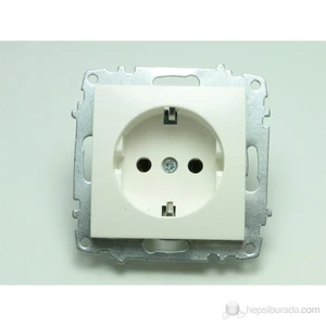 Priz Zena Beyaz Topraklı Mekanizma Elbi