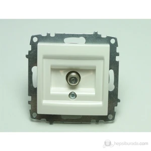 Priz Zena Beyaz Tv Uydu F-Con.Mekanizma Elbi