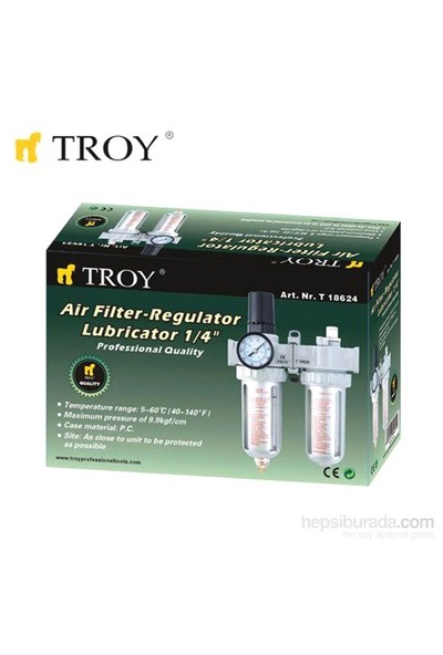 Troy 18624 Şartlandırıcı (Filtre + Regülatör + Yağlayıcı) 1/4(N)Pt