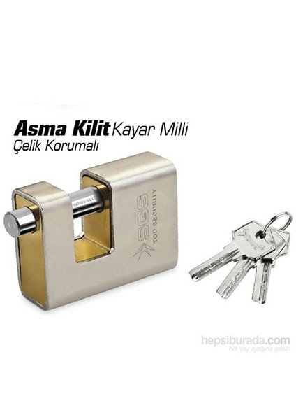 Security 7 cm Çelik Korumalı Kayar Milli Asma Kilit