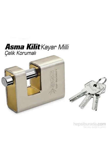 SGS Security 7 cm Çelik Korumalı Kayar Milli Asma Kilit