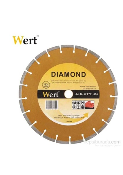 Wert 2711-115 Granit-Mermer Elmas Testere (115Mm)