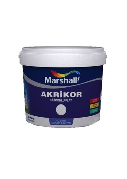 Akrikor Silikonlu Flat Dış Cephe Boyası 15 Lt Beyaz