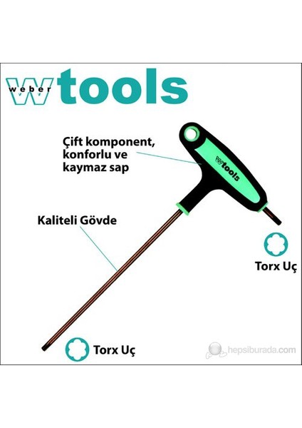 T Saplı Torx Tornavida T5 X 100 Mm