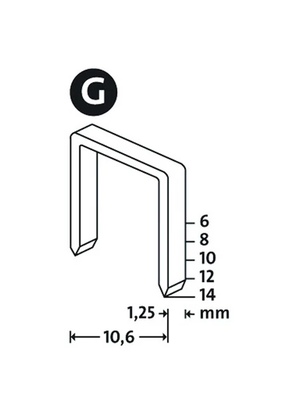 G Tip 11/8Mm Yassı Zımba Teli 1200 Lü Paket