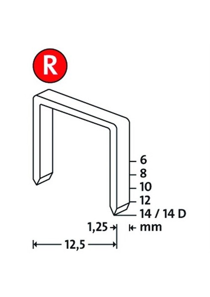 R Tip 50/6Mm Yassı Zımba Teli 960 Lı Paket