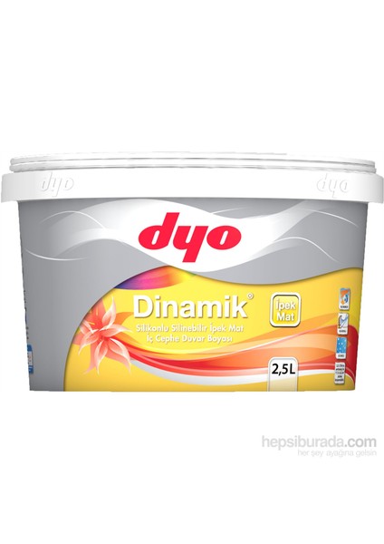 Dinamik Silikonlu Silinebilir İpek Mat İç Cephe Duvar Boyası 2,5 Lt. - 7963 Kemik Beyazı