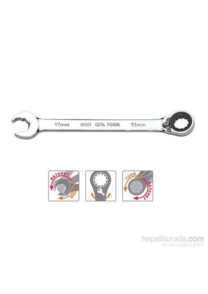 B05r-19 19 Mm C-Gear Cırcırlı Kombine Anahtar Özel Ağız