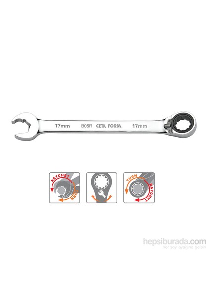 B05r-15 15 Mm C-Gear Cırcırlı Kombine Anahtar Özel Ağız