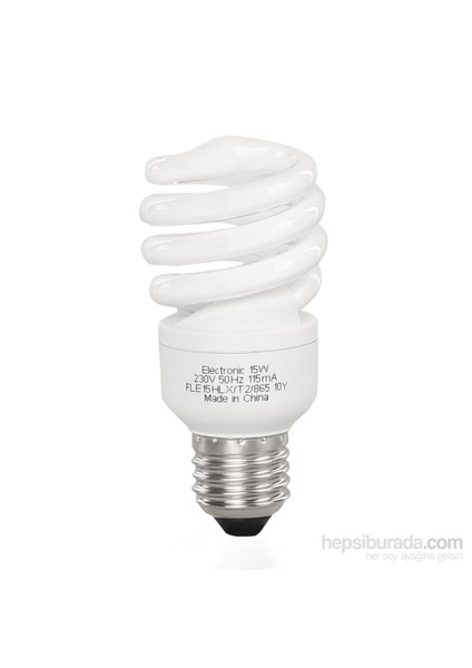 15W Spiral Enerji Tasarruflu Ampul Sarı