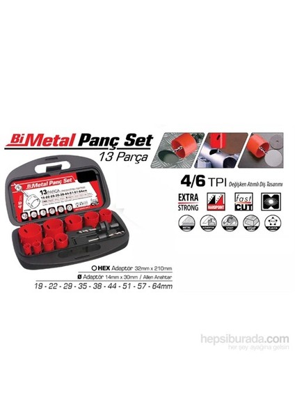 13 Parça HSS Metal YÜZEY Panç Seti 010165