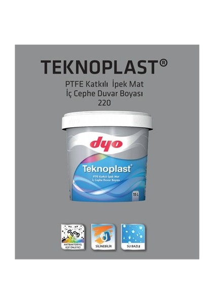 Teknoplast Ptfe Katkılı İpek Mat İç Cephe Duvar Boyası 15 Lt. - 4568 Şirin Pembe