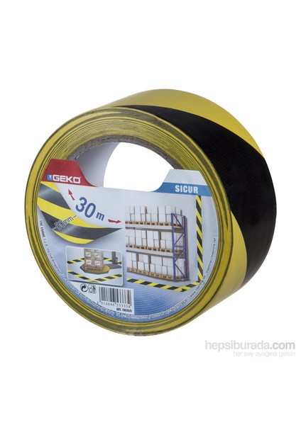 Yer İşaretleme Ve İkaz Bantı Pvc Sarı/Siyah 50Mmx30m Sıcur