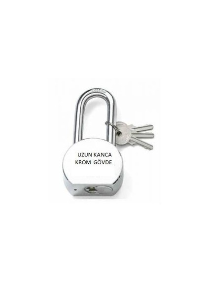 65 Mm Krom Çelik Asma Kilit Uzun Kanca