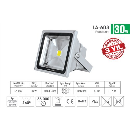 Goldmaster La-603 30W Led Projektör Fiyatı - Taksit Seçenekleri