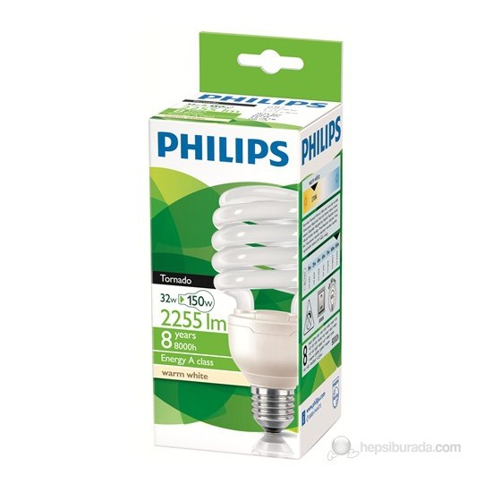 Philips Tornado 32W Ww E27 - Sarı Işık