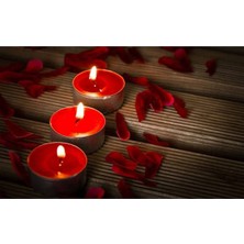 Dipak Yuvarlak Kırmızı Renk Tea Light Mum 10 Adet
