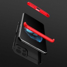 Case 4U Xiaomi Mi 11 Lite Kılıf 3 Parçalı Tam Koruma Sert Mika Ays Kapak Siyah Gümüş