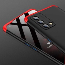 Case 4U Xiaomi Redmi K40 Kılıf 3 Parçalı Tam Koruma Sert Mika Ays Kapak Kırmızı