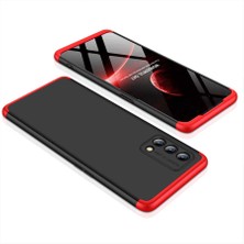 Case 4U Oppo Reno 4 Lite Kılıf 3 Parçalı Tam Koruma Sert Mika Ays Kapak Kırmızı