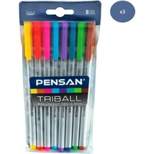 Pensan Triball Tükenmez Kalem 8'li Blister- 3 Paket