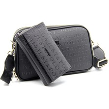 Just Polo Kadın Ayarlanabilir Askılı 6 Bölmeli Mini Çanta ve Cüzdan Kombini PBU4023-1003