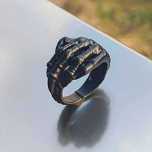 The Collection Pençe El Model Ayarlanabilir Siyah Erkek Yüzük