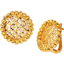 Bilezikci Yaşam Çiçeği Toplu Altın Küpe