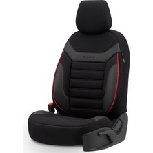 Otom Individual Design Airbag Dikişli Ekstra Destekli Özel Tasarım Oto Koltuk Kılıfı Siyah - Kırmızı