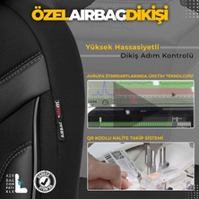 Otom Individual Design Airbag Dikişli Ekstra Destekli Özel Tasarım Oto Koltuk Kılıfı Siyah - Gri