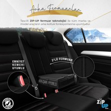 Otom Iconic Design Airbag Dikişli Ekstra Destekli Oto Koltuk Kılıfı Özel Süet Kumaş Siyah - Kırmızı