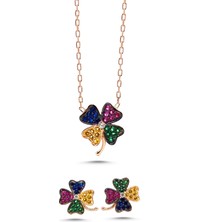 Parmas Design Yonca Kadın 925 Ayar Gümüş  Set