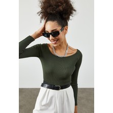 Xhan Haki Kayık Yaka Crop Kaşkorse Bluz 2KXK2-45817-09