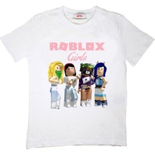 Take Roblox Girls Çocuk Tişört Beyaz Kesim