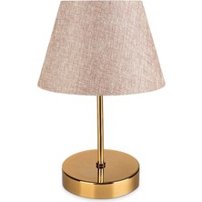 Art&gift Kuzey Gold Gövdeli Abajur Bej Kumaş