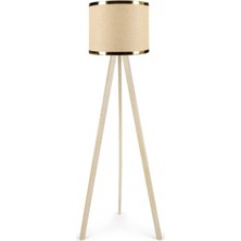 Art&Gift Artgift Ahşap Üç Ayaklı Tripod Lambader Kumbeji Kumaş  AAG-1737