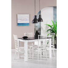 Mobetto Mirage / Soho Mutfak Masa Takımı 4 Sandalye 1 Masa - Beyaz