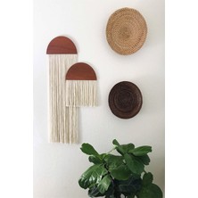 Deepb Makrome Duvar Dekoru - Mdf ve Makrome Duvar Süsü - Hardal 25CM